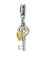 Подвеска-шарм для браслета PANDORA с натуральным янтарём «Ключик»