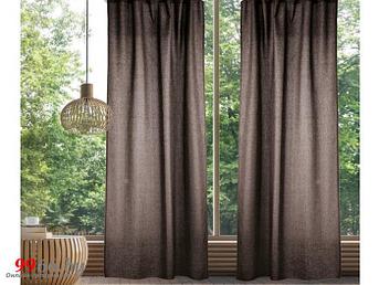 Готовый комплект штор для дома 165x270 плотные коричневые интерьерные рогожка блэкаут в гостиную спальню