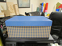 Коробка подарочная "Клетка" 35*24*15см синий