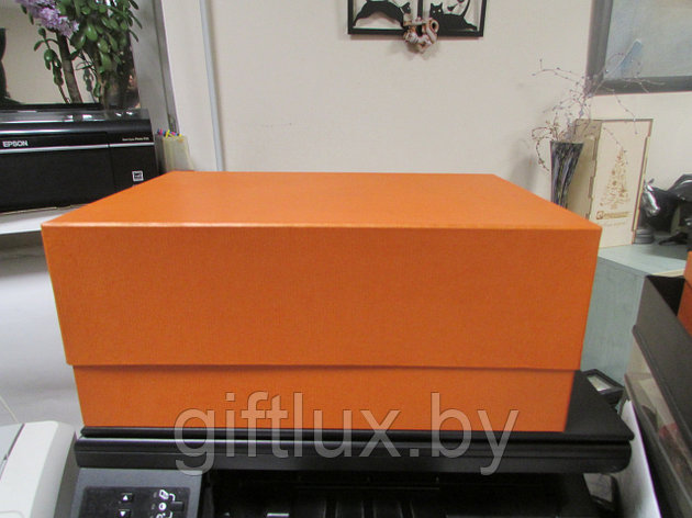 Коробка подарочная "Однотон" 35*24*15см оранжевый, фото 2