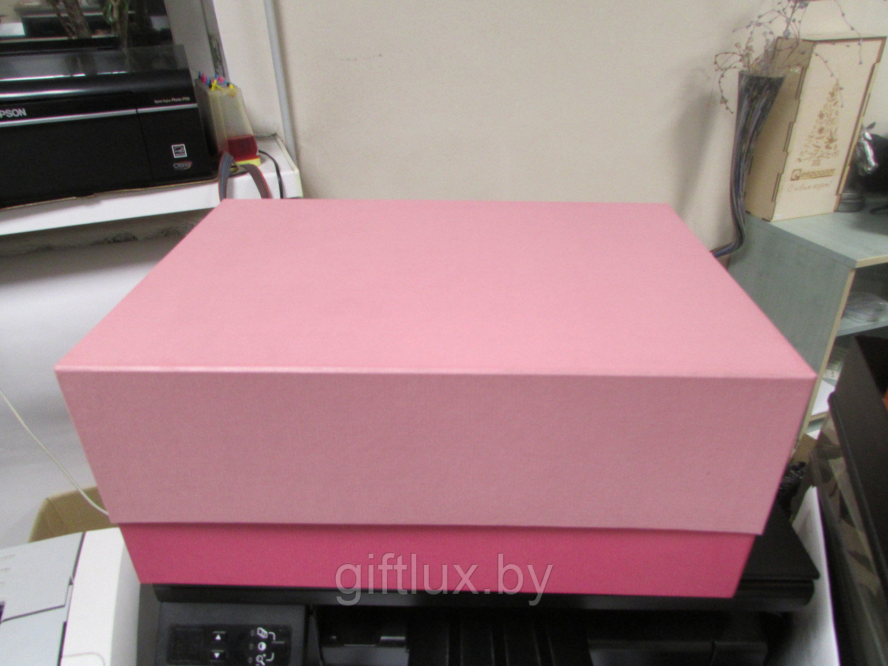 Коробка подарочная "Однотон" 35*24*15см розовый