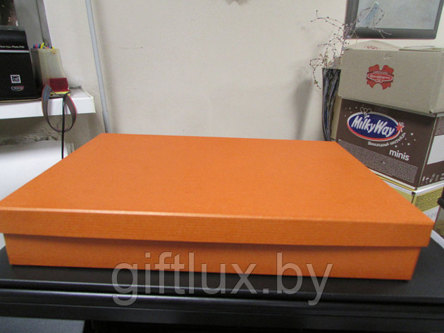 Коробка подарочная "Однотон"  32*22*5см оранж, фото 2