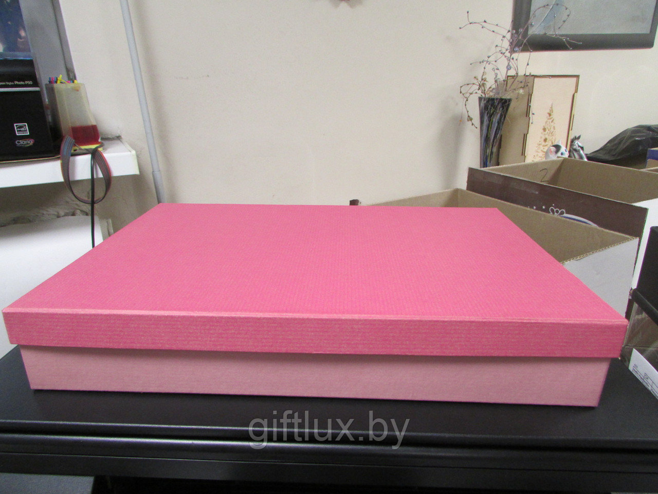 Коробка подарочная "Однотон"  32*22*5см розовый