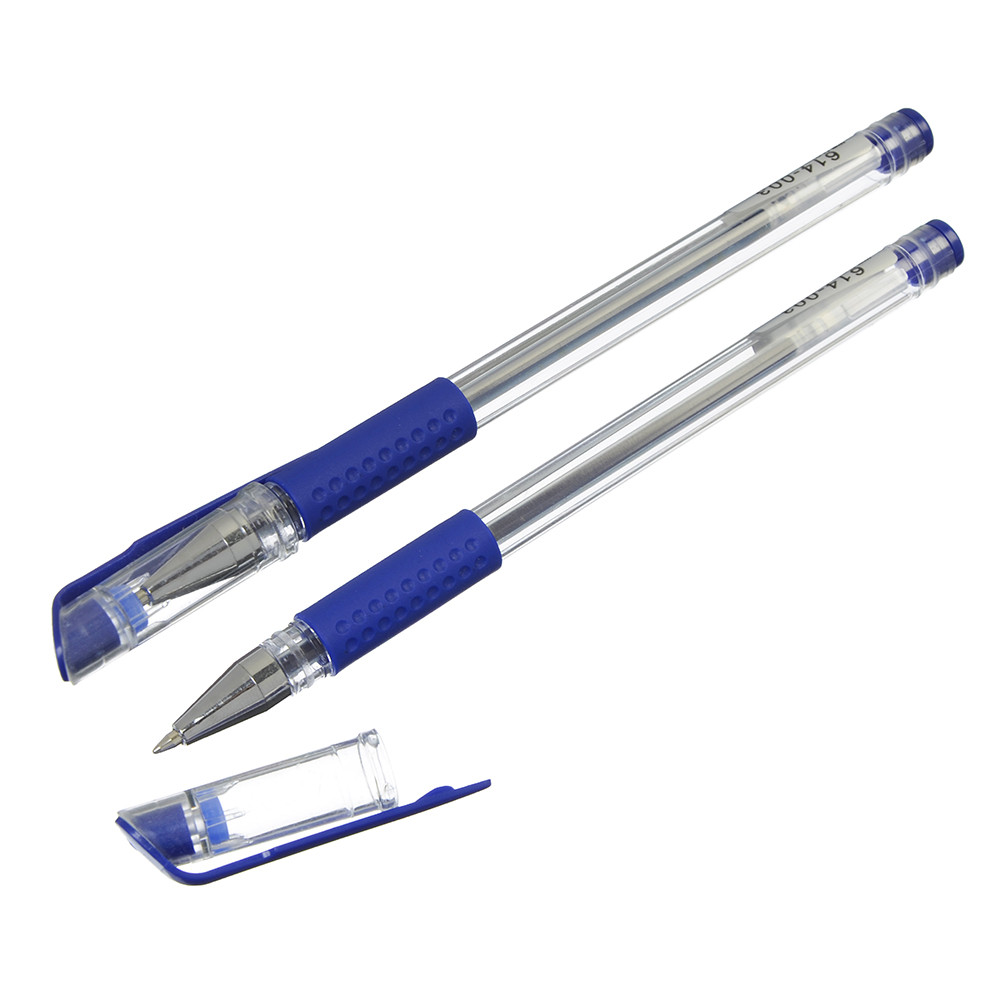 Ручка гелевая синяя 0,5мм резин. держатель - фото 1 - id-p109802853