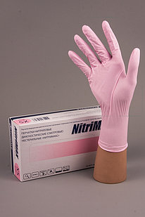 Нитриловые перчатки NitriMax розовые размера S