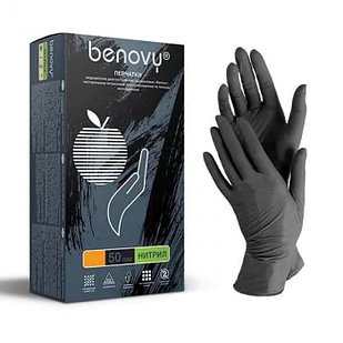 Нитриловые перчатки Benavy черные размера XS