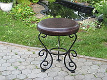 Банкетка кованый пуфик с мягким сиденьем №2