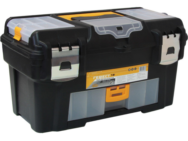 Ящик для инструмента пластмассовый ГЕФЕСТ 18" мет.замки ( с консолью и коробками) (IDEA) (М2944) - фото 1 - id-p109813059