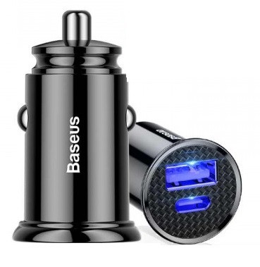 Автомобильное зарядное устройство Baseus BS-C16C1 PPS 30W Max., USB, Type-C Car Charger black - фото 1 - id-p109815410