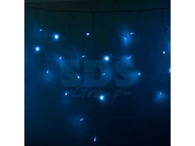 Гирлянда Айсикл (бахрома) светодиодный, 4,8 х 0,6 м, прозрачный провод, 230 В, диоды синие, 176 LED - фото 1 - id-p105598055