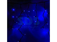 Гирлянда Айсикл (бахрома) светодиодный, 3,2 х 0,9 м, черный провод "КАУЧУК", 230 В, диоды синие, 120 LED