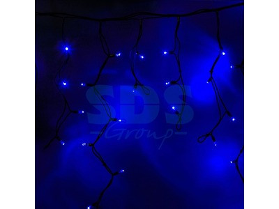 Гирлянда Айсикл (бахрома) светодиодный, 3,2 х 0,9 м, черный провод "КАУЧУК", 230 В, диоды синие, 120 LED - фото 1 - id-p105598073