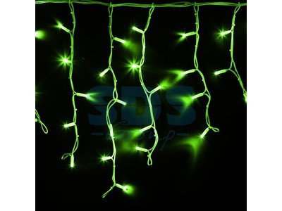 Гирлянда Айсикл (бахрома) светодиодный, 4,0 х 0,6 м, белый провод "КАУЧУК", 230 В, диоды зеленые, 128 LED - фото 1 - id-p105598077