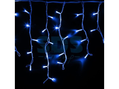 Гирлянда Айсикл (бахрома) светодиодный, 4,0 х 0,6 м, белый провод "КАУЧУК", 230 В, диоды синие, 128 LED - фото 1 - id-p105598079