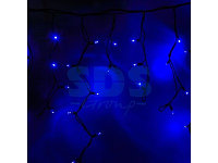 Гирлянда Айсикл (бахрома) светодиодный, 4,0 х 0,6 м, черный провод "КАУЧУК", 230 В, диоды синие, 128 LED