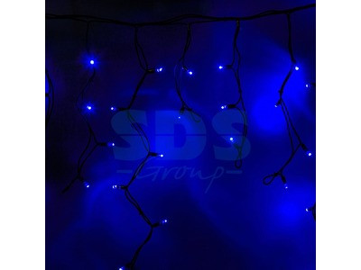 Гирлянда Айсикл (бахрома) светодиодный, 4,0 х 0,6 м, черный провод "КАУЧУК", 230 В, диоды синие, 128 LED - фото 1 - id-p105598085