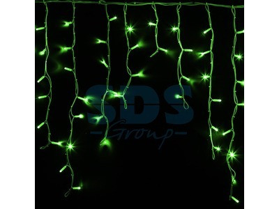 Гирлянда Айсикл (бахрома) светодиодный, 5,6 х 0,9 м, белый провод "КАУЧУК", 230 В, диоды зеленые, 240 LED - фото 1 - id-p105598096