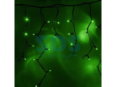 Гирлянда Айсикл (бахрома) светодиодный, 5,6 х 0,9 м, черный провод "КАУЧУК", 230 В, диоды зеленые, 240 - фото 1 - id-p105598105