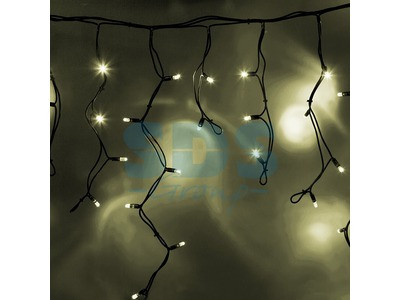 Гирлянда Айсикл (бахрома) светодиодный, 5,6 х 0,9 м, с эффектом мерцания, черный провод "КАУЧУК", 230 В, - фото 1 - id-p105598111