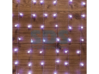 Гирлянда "Светодиодный Дождь" 1,5*1,5 м, с насадками шарики, свечение с динамикой, прозрачный провод, 230 - фото 1 - id-p105598125