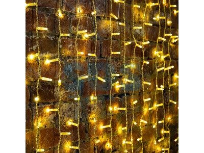 Гирлянда "Светодиодный Дождь" 2х1,5м, постоянное свечение, прозрачный провод, 230 В, цвет: Золото, 360 - фото 1 - id-p105598169
