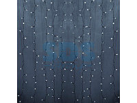 Гирлянда "Светодиодный Дождь" 2х6м, эффект водопада, прозрачный провод, 24В, диоды БЕЛЫЕ, 360 LED