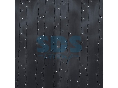Гирлянда "Светодиодный Дождь" 2х6м, постоянное свечение, черный провод, 230 В, диоды БЕЛЫЕ, 1140 LED - фото 1 - id-p105598232