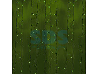 Гирлянда "Светодиодный Дождь" 2х6м, постоянное свечение, черный провод, 230 В, диоды ЗЕЛЕНЫЕ, 1140 LED