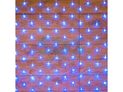 Гирлянда "сеть" 1,8х1,5м, прозрачный ПВХ, 180 LED, цвет: Синий - фото 1 - id-p105598303