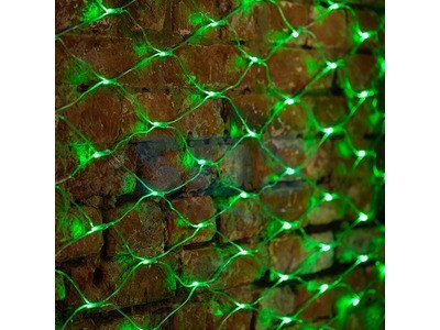 Гирлянда "Сеть" 2х1,5м, свечение с динамикой, прозрачный ПВХ, 288 LED, 230 В, цвет: Зелёный - фото 1 - id-p105598319
