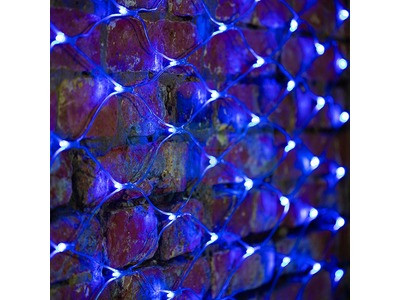 Гирлянда "Сеть" 2х1,5м, свечение с динамикой, прозрачный ПВХ, 288 LED, 230 В, цвет: Синий - фото 1 - id-p105598321