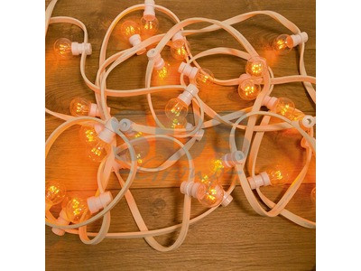 Гирлянда LED Galaxy Bulb String 10м, белый КАУЧУК, 30 ламп*6 LED ЖЕЛТЫЕ, влагостойкая IP65 - фото 1 - id-p105598379