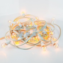 Гирлянда LED Galaxy Bulb String 10м, белый КАУЧУК, 30 ламп*6 LED ЖЕЛТЫЕ, влагостойкая IP65 - фото 4 - id-p105598379