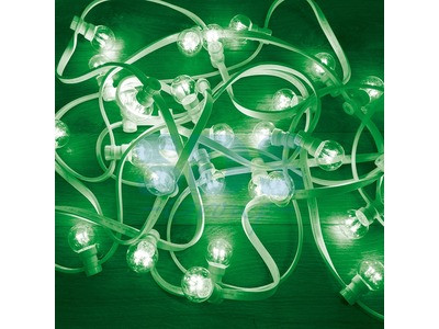 Гирлянда LED Galaxy Bulb String 10м, белый КАУЧУК, 30 ламп*6 LED ЗЕЛЕНЫЕ, влагостойкая IP65 - фото 1 - id-p105598380