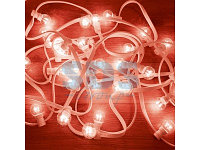 Гирлянда LED Galaxy Bulb String 10м, белый КАУЧУК, 25 ламп*6 LED КРАСНЫЕ, влагостойкая IP54