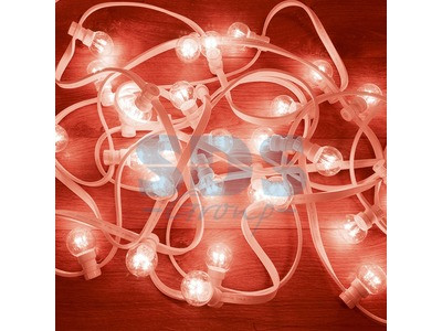 Гирлянда LED Galaxy Bulb String 10м, белый КАУЧУК, 25 ламп*6 LED КРАСНЫЕ, влагостойкая IP54 - фото 1 - id-p105598381