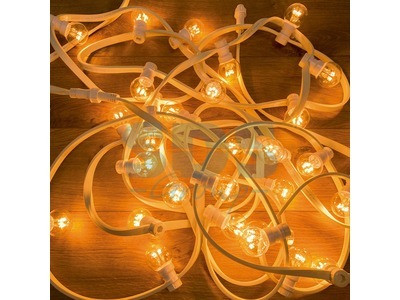 Гирлянда LED Galaxy Bulb String 10м, белый КАУЧУК, 30 ламп*6 LED ТЕПЛЫЙ БЕЛЫЙ, влагостойкая IP65 - фото 1 - id-p105598384