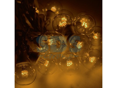 Гирлянда LED Galaxy Bulb String 10м, черный КАУЧУК, 30 ламп*6 LED ЖЕЛТЫЕ, влагостойкая IP65 - фото 1 - id-p105598386