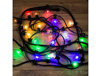 Гирлянда LED Galaxy Bulb String 10м, черный КАУЧУК, 30 ламп*6 LED МУЛЬТИ, влагостойкая IP65