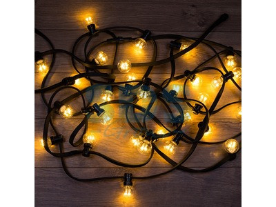 Гирлянда LED Galaxy Bulb String 10м, черный КАУЧУК, 30 ламп*6 LED ТЕПЛЫЙ БЕЛЫЙ, влагостойкая IP65 - фото 1 - id-p105598391