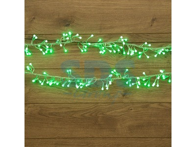 Гирлянда "Мишура LED" 3 м прозрачный ПВХ, 288 диодов, цвет зеленый - фото 1 - id-p105598496