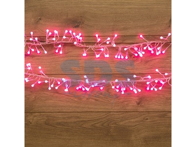 Гирлянда "Мишура LED" 6 м прозрачный ПВХ, 576 диодов, цвет розовый - фото 1 - id-p105598504