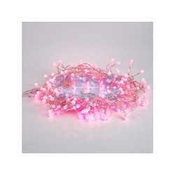 Гирлянда "Мишура LED" 6 м прозрачный ПВХ, 576 диодов, цвет розовый - фото 8 - id-p105598504