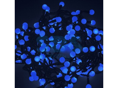 Гирлянда "Мультишарики" Ø17,5мм, 20 м, черный ПВХ, 200 диодов, цвет синий - фото 1 - id-p105598522