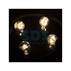 Лампа шар 6 LED вместе с патроном для белт-лайта, цвет: Тёплый белый, Ø45мм, прозрачная колба - фото 2 - id-p105598715