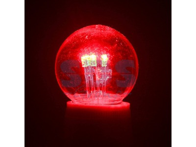 Лампа шар e27 6 LED Ø45мм - красная, прозрачная колба, эффект лампы накаливания - фото 1 - id-p105598719