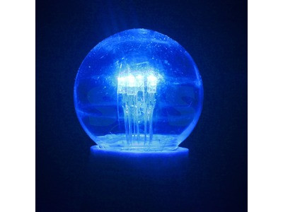 Лампа шар e27 6 LED Ø45мм - синяя, прозрачная колба, эффект лампы накаливания - фото 1 - id-p105598721