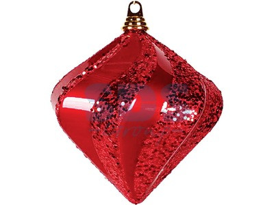 Елочная фигура "Алмаз", 20 см, цвет красный - фото 1 - id-p105598748