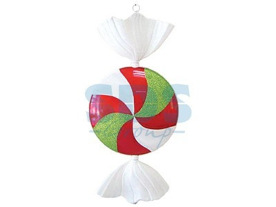Елочная фигура "Леденец",  102 см,  цвет белый,  красный и зеленый