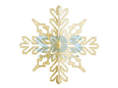 Елочная фигура "Снежинка ажурная 3D", 23 см, цвет золотой - фото 1 - id-p105598795